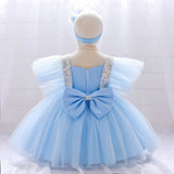 Kid Baby Girl Flying Sleeve Gauze Princess Birthday Dress