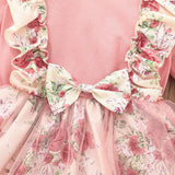Baby Girl Autumn Lovely Printing Gauze Flower Dresses