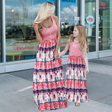 Family Matching Mother- Daughter Floral Print Dresses