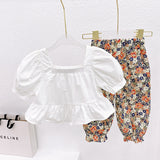 Kid Baby Girls Summer Suit Floral Sets 2 Pcs