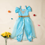 Kids Baby Girl Cartoon Jumpsuits Short Sleeve Princess Overalls Rompers