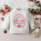 Kid Baby Girl Christmas Independent Station Letters Print Sweatshirt