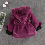 Kid Baby Girl Wool Stitching Thick Imitation Fur Tide Coats Jackets