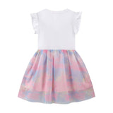 Kid Baby Girls Lace Short Sleeve Soft Gauze Spring Dresses