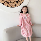 Baby Kid Girls Pajamas Coral Fleece Thickened Sleepwear