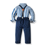 Kid Baby Boy Suit Long Sleeve Striped Fashionable Striped 4 Pcs Sets