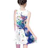 Kid Girls One-piece Loose Vest Digital Print Casual Dress