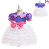 Kid Baby Girls Snow White Cake Lace Bow Pompadour Dresses