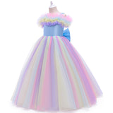 Kid Baby Girl Halloween Dream Colorful Mesh Princess Dress