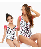 Family Matching Mother-daughter One-piece Swimsuit Leopard Print Sexy Bikini