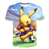 Kid Boy Girl Short Sleeve Pikachu 3D Printing Lovely Leisure T-shirt