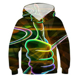 Kids 3D Visual Deception Digital Print Hoodie