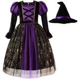 Kid Girl Halloween Witch Parties Dresses