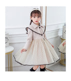 Kid Autumn Girls Woolen Cardigan Doll Collar Princess Dresses