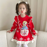 Kid Baby Girl Elsa Autumn and Winter Frozen Aisha Christmas Dress