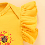 Baby Girls Round Collar Sleeveless Printed Shorts 2 Pcs Sets