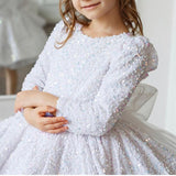 Kid Baby Girl Princess Flower Puffy Piano Performance Dress
