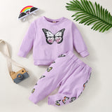 Baby Girl Butterfly Autumn Suits 2 Pcs Sets