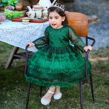 Kid Baby Girl Princess Lace Sleeve Gauze Flower Dresses