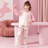 Kid Girl Sleepwear Spring Autumn Long Sleeves Loungewear Pajamas