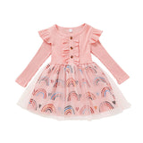 Baby Girl Pink Long Sleeve Sweet Autumn Dresses