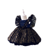 Kid Baby Girl Princess Star Mesh Pompous Birthday Show Dress