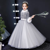 Kid Baby Girls Sequins Evening Princess Wedding Dress