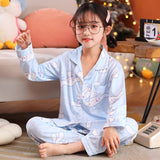 Kid Girl Spring Autumn Cute Cartoon Sweet Loose Thin Pajamas