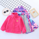 Kid Girl Jacket 3 In 1 Detachable Overcoat Trench Coat Jacket