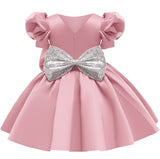Kid Girl Double Shoulder Bubble Sleeves Princess Dresses