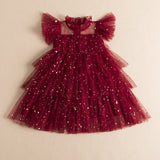 Kid Baby Girl Fairy Sequin Gauze Pompous Summer Casual Dresses