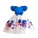 Kid Girl Short Sleeve Printed Piano Pengpeng Princess Flower Dress