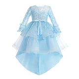 Kid Girl Pompous Trumpet Sleeves Princess Dress