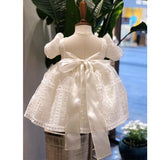 Kid Baby Girl Birthday Peng White High-end Flower Dresses