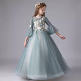 Kid Girl Princess Long Sleeve Autumn Spring Birthday Evening Dress