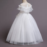 Kid Girl Princess Fashionable Pompous Gauze Flower Wedding Piano Dresses