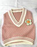 Kid Baby Girl Sweater Flower V-neck Vest