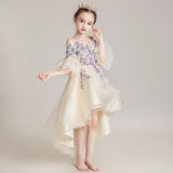 Kid Baby Girl Shoulder Princess Fluffy Yarn Dress