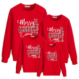 Family Matching Christmas Letter Autumn Long Sleeved Hoodie