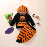 6M-4T Toddler Baby Pumpkin Print Halloween 2 Pcs Sets