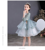 Kid Girl Princess Show  Autumn Winter Long Sleeve Dress