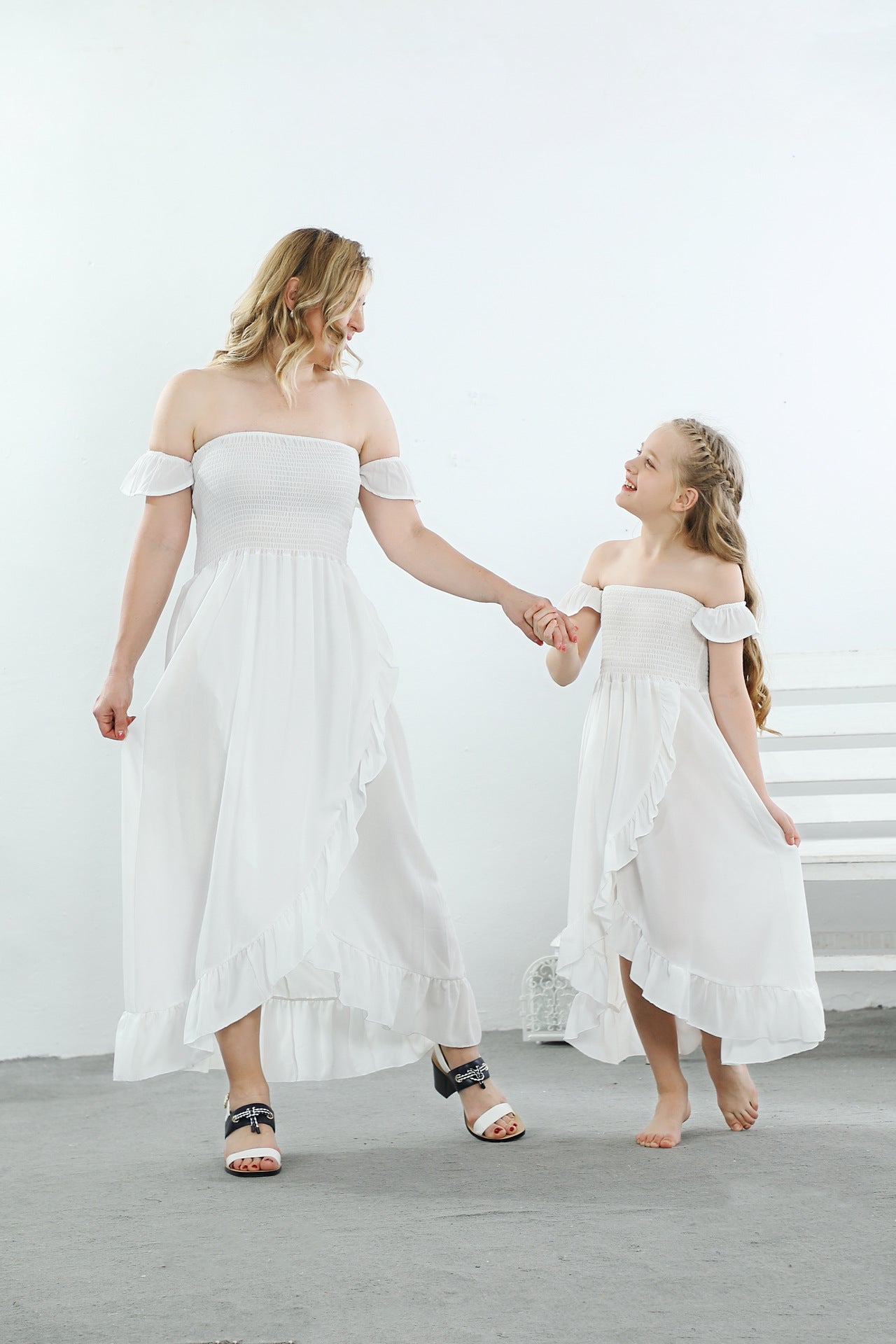 Family Matching Mother-daughter Sexy Beach Holiday Summer Dress