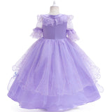Kid Girl Princess Train Magic Full House Gauze Patchwork Dress