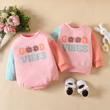 Baby Boy One-piece Climbing Letter Printing Sweatshirts