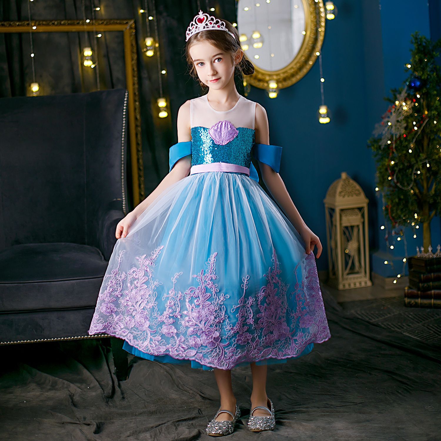 Kid Baby Girl Princess Mermaid Halloween Fancy Carnival Party Dresses
