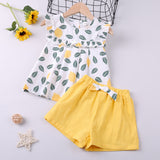 Summer Kid Baby Girl Suit Pure Color Shorts Casual 2 Pcs Sets