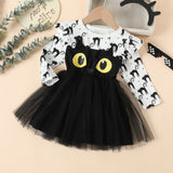 18M-6Y Kid Baby Girls Halloween Printed Gauze Dress