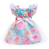 Kid Baby Girl Floral Print Bow Casual Gauze Dress