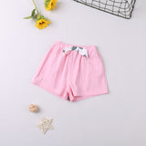 Summer Kid Baby Girl Suit Pure Color Shorts Casual 2 Pcs Sets