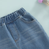 Spring Summer Kids Baby Girls Jeans Pants Denim Trousers